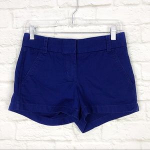 J. Crew Cobalt Blue Cotton Chino Trouser Shorts 00